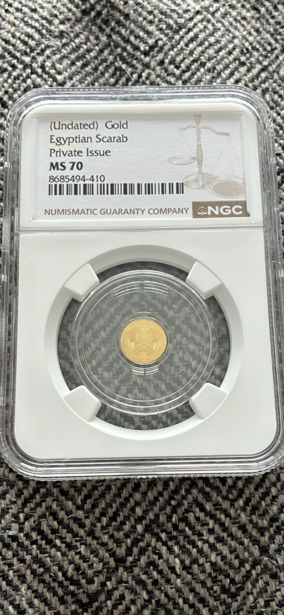 GOLD Coin EGYPTIAN SCARAB PRIVATE ISSUE 1/200 MS70 NGC Certified