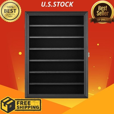 Minifigure Display Case Building Block Toy Wall Cabinet Lockable UV Door Black
