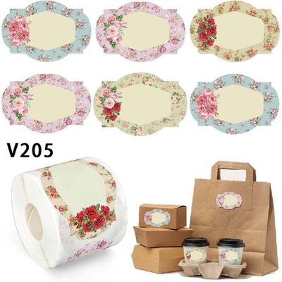 Vintage Blumen Etiketten Rolle 250 Stück Retro Blumen Aufkleber für Bastelbeda