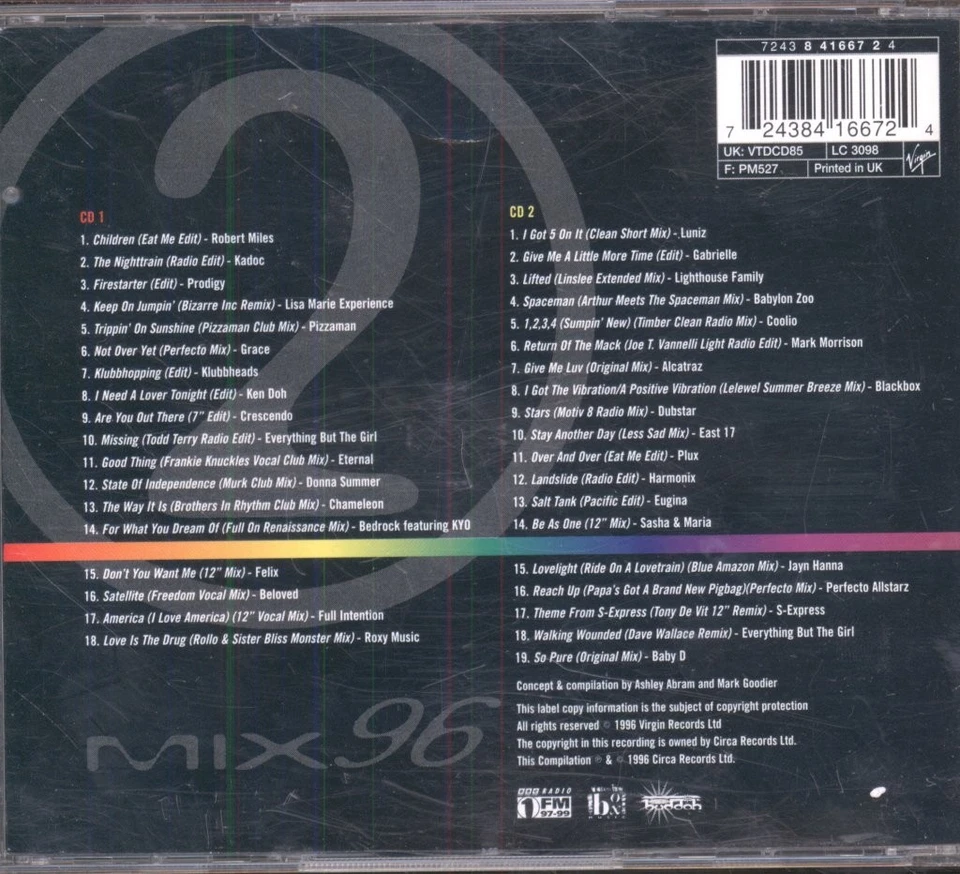 Various Artists In the Mix 96 ② double CD UK Virgin 1996 VTDCD85 - Bild 2 von 2