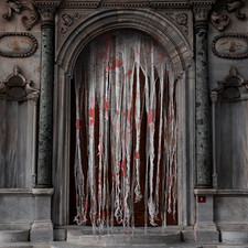 3 Pcs Halloween Doorway Curtain, Door Curtain Decorations with Bloody Print