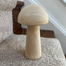 Handcrafted Wooden Mushroom Sculpture Natural Home Décor Rustic Aesthetic Size S