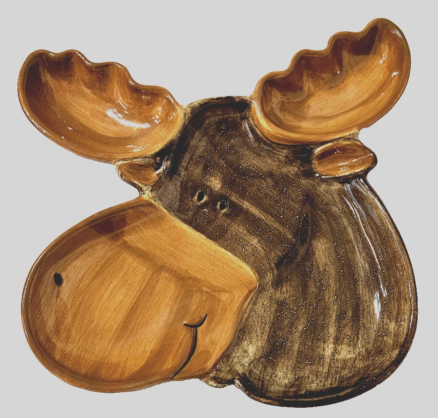 Plato para servir Sonoma cabeza de alce cerámica para horderves, chips & dip Foto 4 de 4