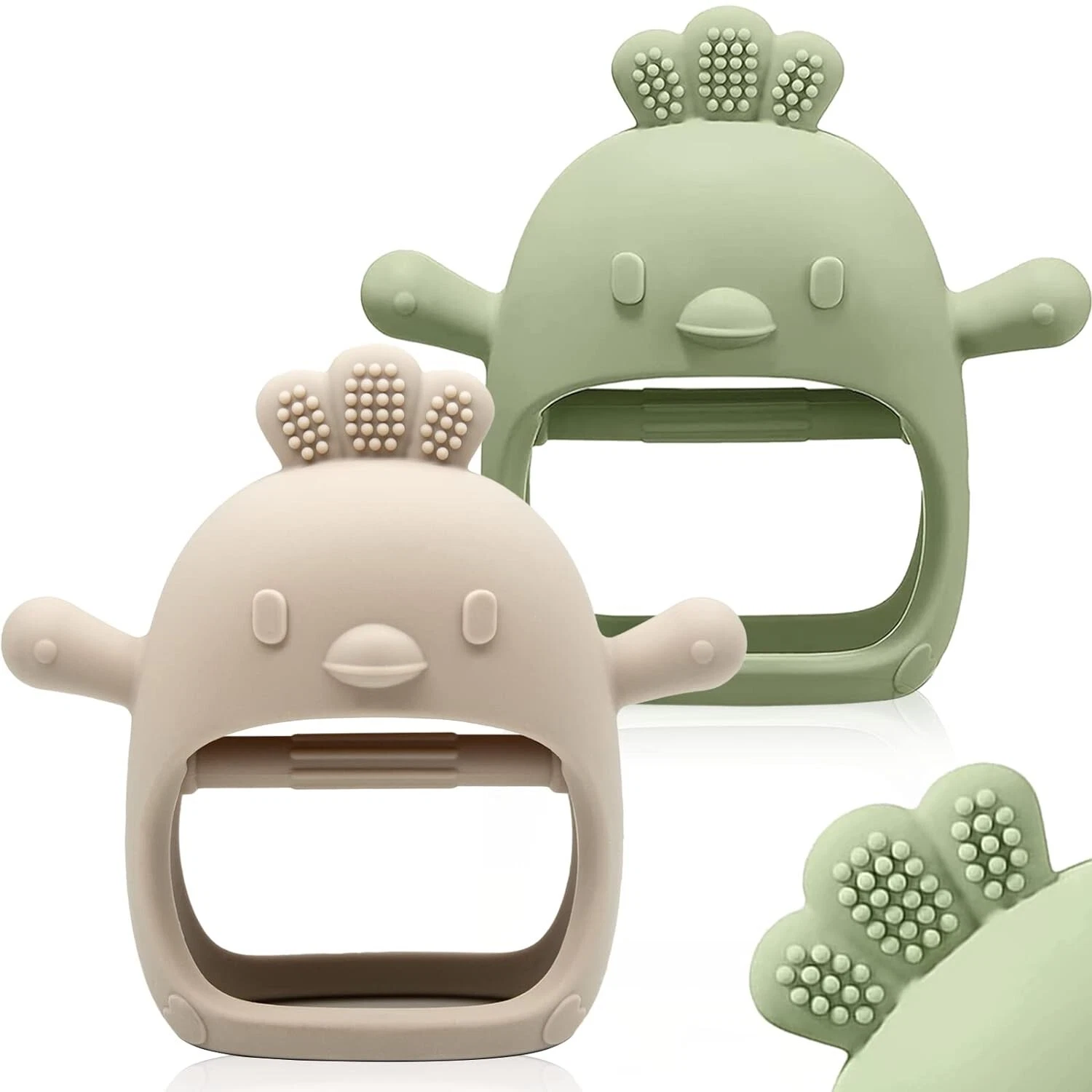 2 Packs Baby Teething Toy 0-12 Months Silicone Mitten BPA Free Green Caramel
Opens in a new window o