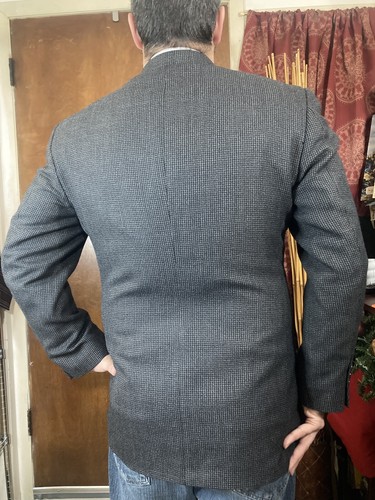 Haggar Mens Sport Coat Blazer Suit Jacket 41R 45" Gray 3 Button Wool Mint - Picture 7 of 14