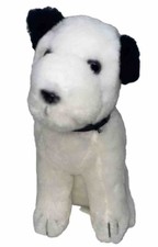 RCA Dog Plush Toy 6.75  White Black Ears Puppy Chipper Vintage 1990 Korea Y 