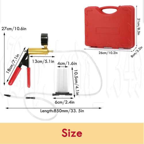 Hand Held Vacuum Pressure Pump Clutch Brake Bleeder Tester Set Bleeding Kit Car - Picture 2 of 12