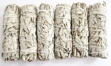 6 pk White Sage Smudge 4 inch Stick for Smudging, House Cleansing - Free Ship!!
