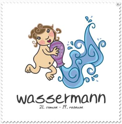 schönes Sternzeichen Microfasertuch WASSERMANN von La Kelnet - Brillenputztuch