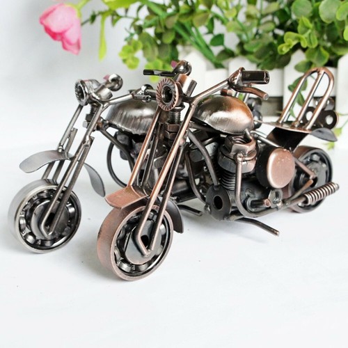 Hand Made Metal Bike Sculptures Scrambler Copper Road Bike Nuts & Bolts Gift - Picture 1 of 4