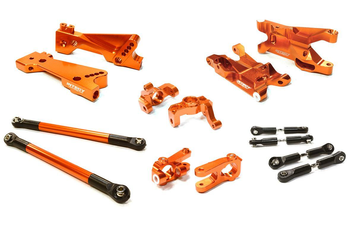 Integy CNC Machined Motor Mount Set For Vaterra Twin Hammers 1/10 Scale Rock Racer - Aluminum Upgrade (Orange) - View #11