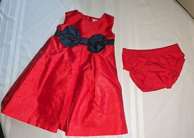 Red Black Dressy Baby Girl 6 months Dress Carters Diaper Cover  Fancy Party