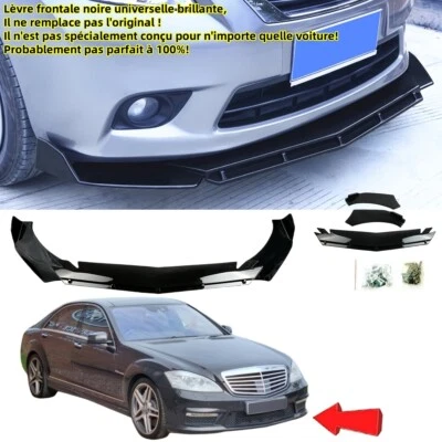 Lèvre avant universel pour Mercedes Classe S W221 2005-09 Splitter Spoiler avant - Photo 1/4