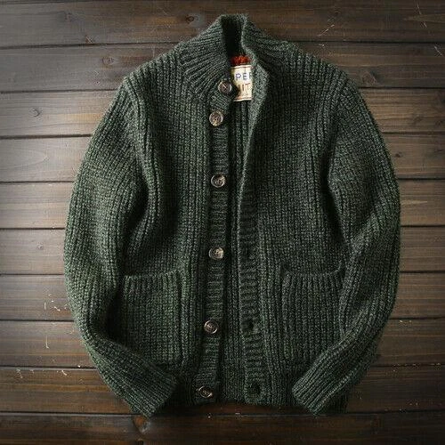Men Winter Autumn Spring Cardigan Thicken Knitted Jacket Sweater Pockets Outwear - Bild 26 von 26