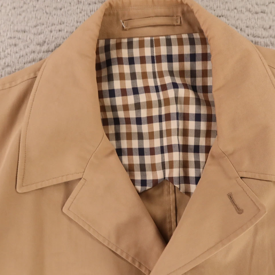 Chaqueta Aquascutum Para Hombre XL 48R Beige Algodón Sarga 1/4 Forrada Inglaterra Gabardina Foto 2 de 4