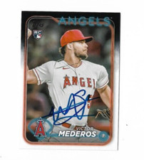 Los Angeles Angels VICTOR MEDEROS  Signed 2024 Topps Card #270