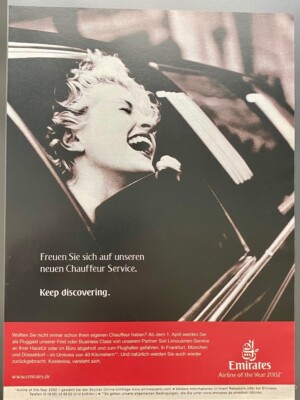 Emirates Airline of the Year Original 2003 Vintage Advert Werbung Reklame