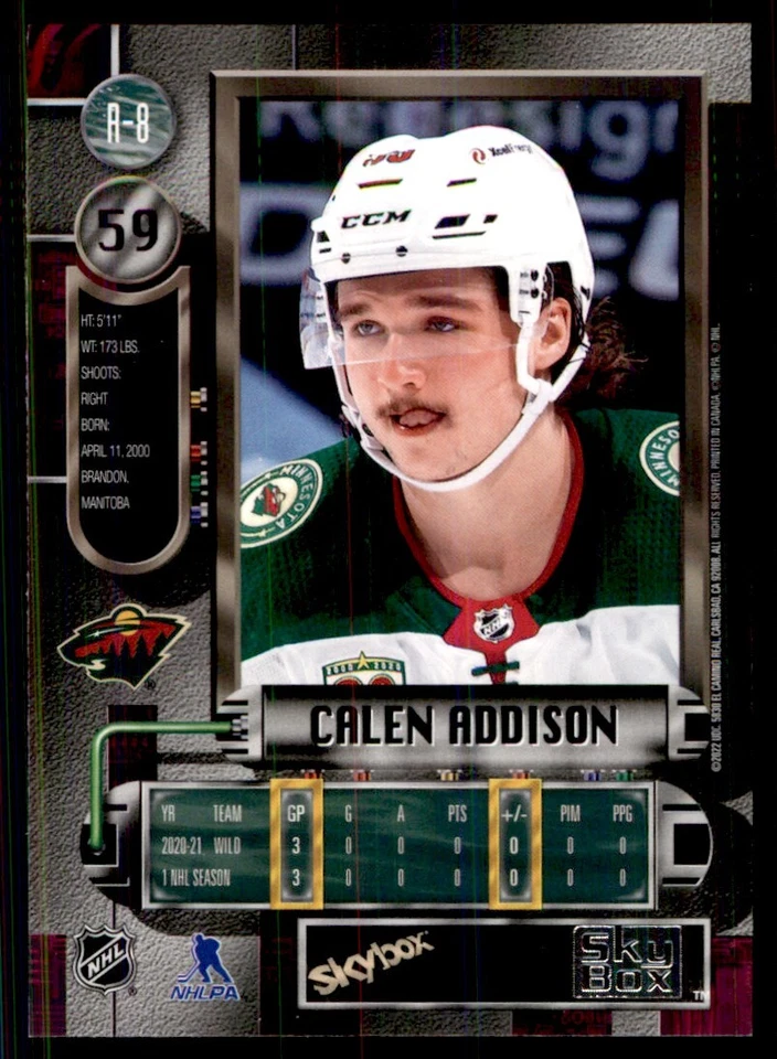 2021-22 SkyBox Metal Universe 1997-98 Retro Rookies Calen Addison #R8 - Image 2 of 2
