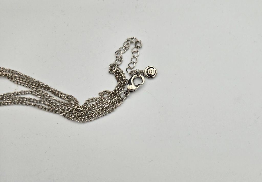 c1946 Statement Necklace Red Silver - image 3