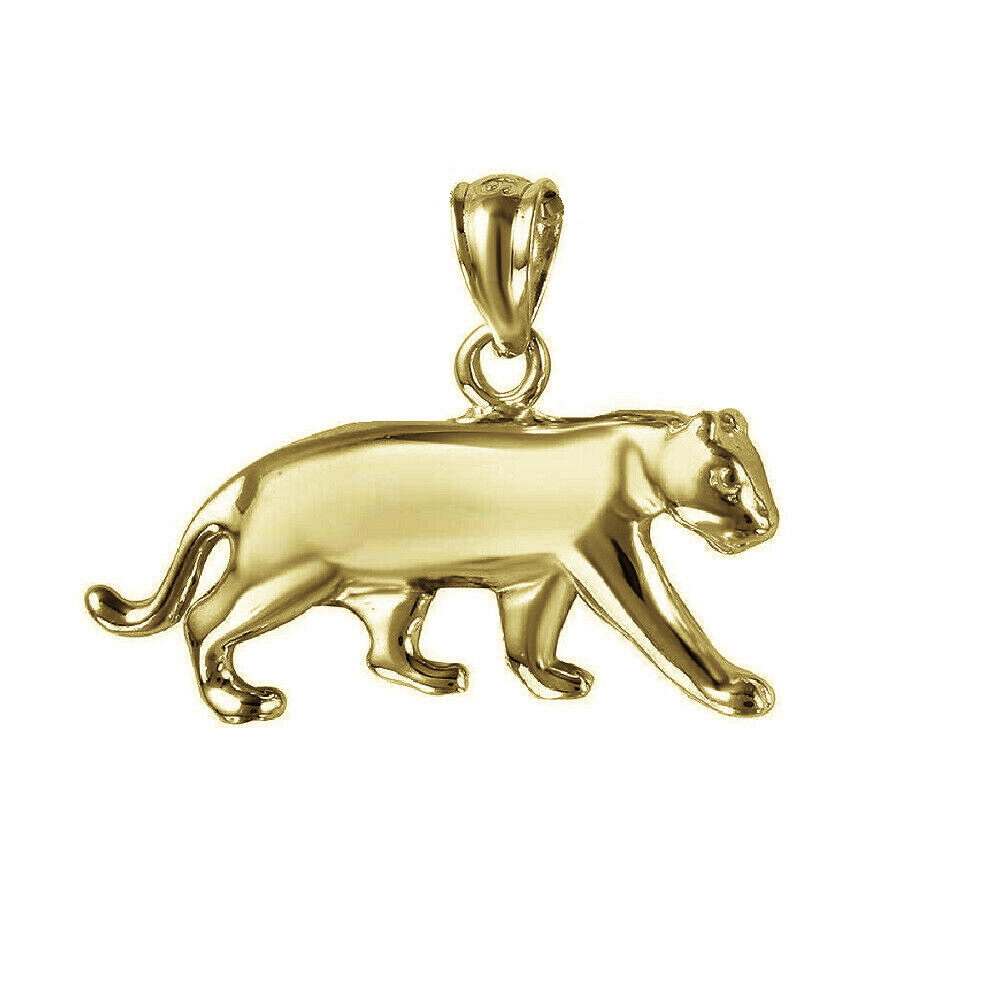 Sterling Silver Yellow Gold Plated Necklace w/ Panther Pendant Charm eBay