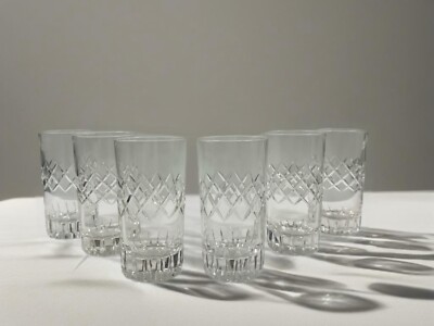 Tudor Latimer Cut Crystal Highball Glass Set Of 6, England, Discontinued Pattern