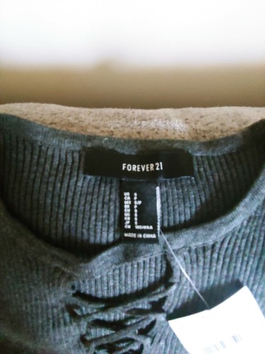 Maglione donna Forever 21 piccolo grigio sottile manica lunga aderente nuovo con etichetta - Foto 2 di 4