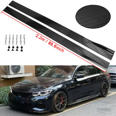 Carbon Fiber 86.6inch Side+Skirt Extensions Rocker Panel For 3 series F10 F30