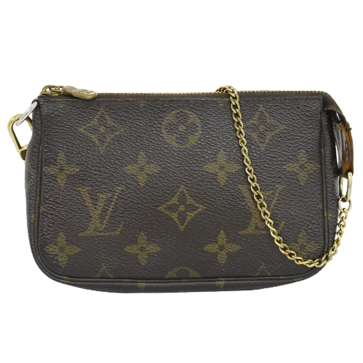 Louis Vuitton Mini Pochette Monogram Canvas Pouch Brown