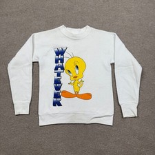Vintage Looney Tunes Tweety Sweatshirt Youth Size M White Pullover BOYS 1997