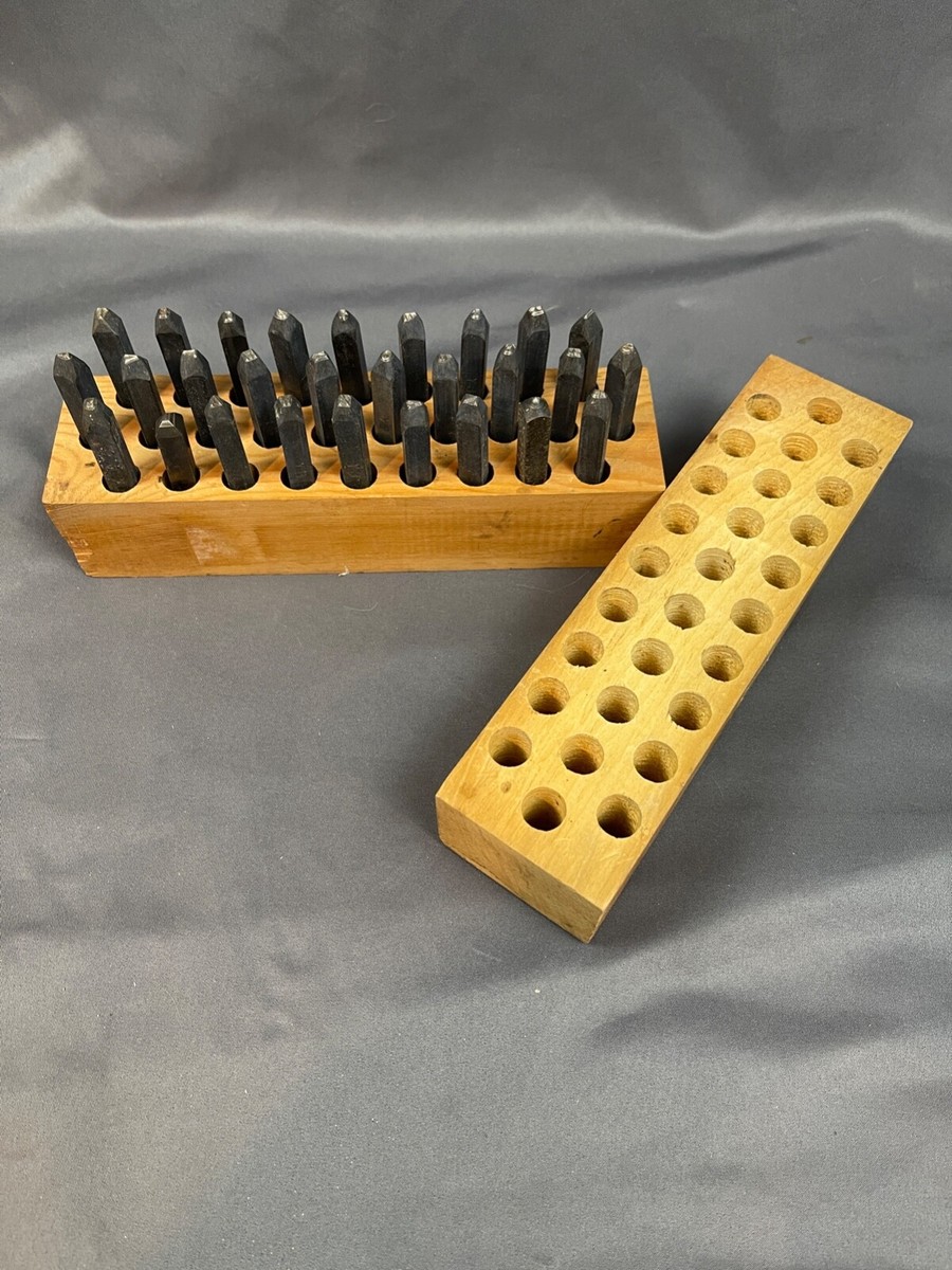Vintage Steel Letter Stamp Set Antique Tool Punch Machine Shop