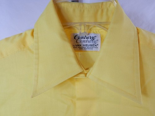 Nos 1960s Vintage Century VanHeusen Yellow Short Sleeve Shirt Rockabilly Mod Men - Picture 2 of 9