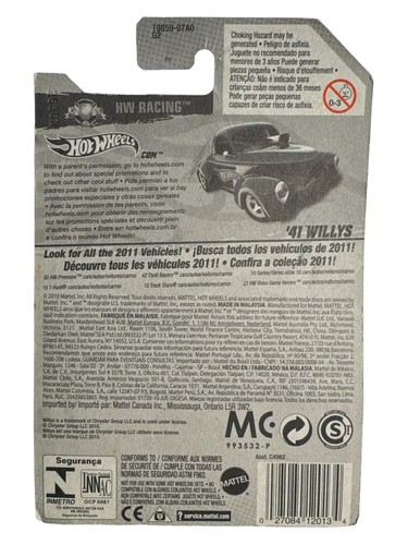 2011 Hot Wheels 41 Willys HW Racing 11 Long Card 152/244 #2/10 - Picture 5 of 5