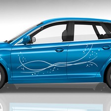 Seitendekor Punkte Linien Stripes Abstrakt Auto Aufkleber Tuning Sticker #1285