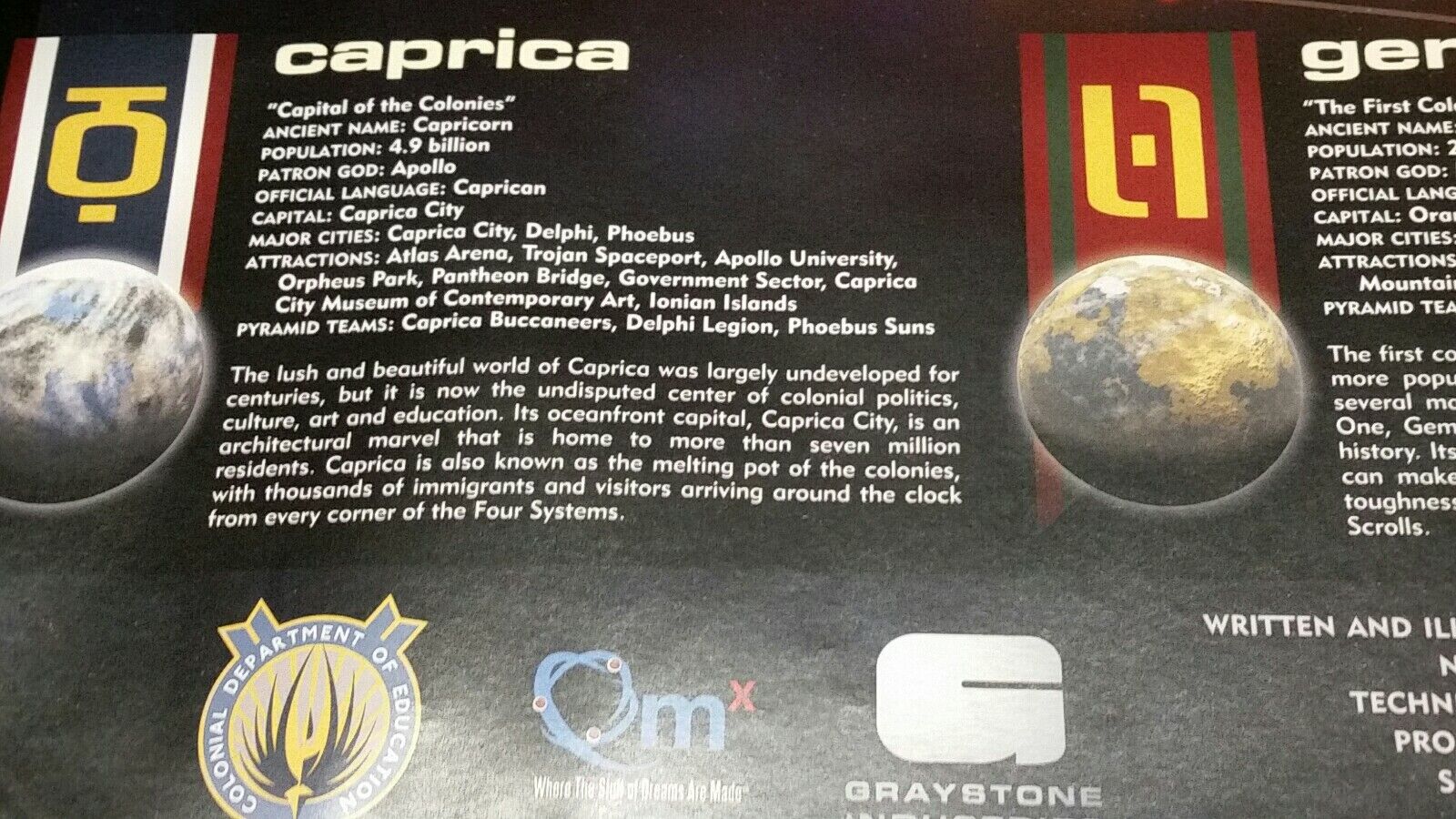 New Battlestar Galactica Map of 12 Colonies Poster Quantum Mechanix 39'' x 26'' Speciale verzendkosten
