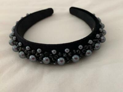 BaubleBar Black Beaded Padded Headband BaubleBar | Accessories | Pink Beaded Headband From Sugar  main image 2