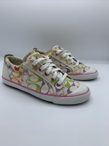 Coach Ladies 7.5 M Barrett Multicolor Signature C Logo Sneaker F0007/L07