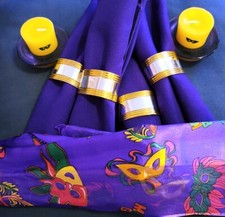 Awesome Mixed Mardi Gras Party Lot Beads Candles Napkins Scarf Bonus 