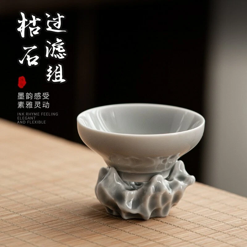 3.1inch China Ceramic Filter Tea Funnel Tea Filter Tea Strainer Tea Compartment - Image 3 of 4