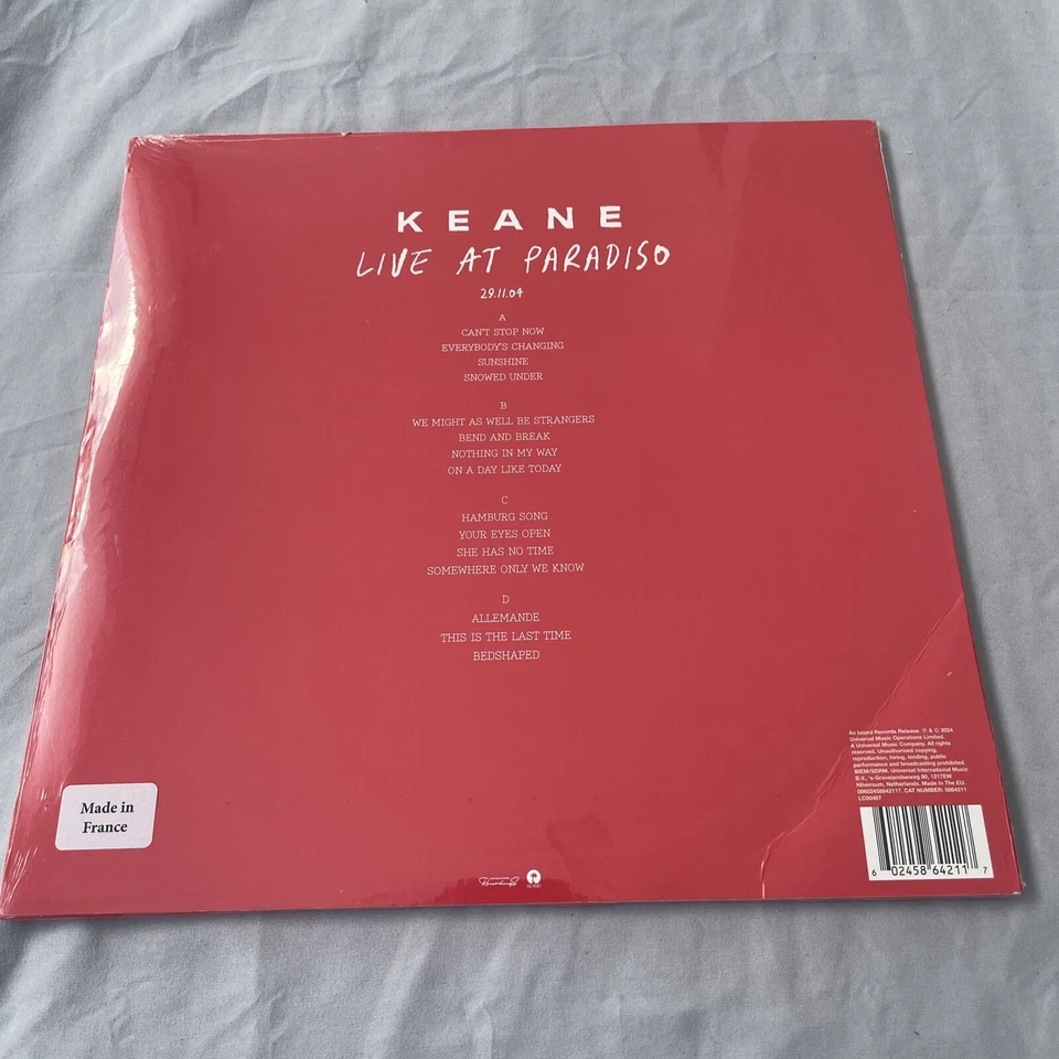 KEANE - LIVE AT PARADISO 29.11.04 [RSD 2024] (NEW VINYL RED & WHITE 2LP) LIVE Foto 4 de 4