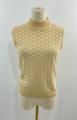 St John Cream/Yellow 2 Piece Sweater Set Sz S Cardigan & Vest Santana Knit USA - Picture 4 of 9
