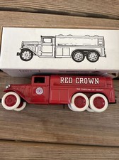 Ertl Red Crown Tanker Truck Diecast Bank 1:34 Scale 1502. Vintage 1991 W/ Key