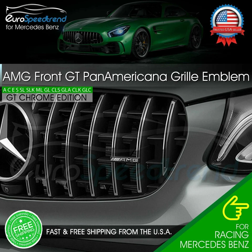 AMG Emblema GT PanAmericana Parrilla Delantera Cromo Insignia Mercedes Benz C43 E43 GL63 Foto 2 de 4