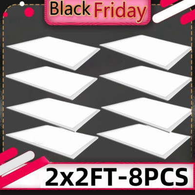 8 Pack 2X2FT LED Flat Panel Light 45W Drop Ceiling Troffer Office Fixtures 5000K