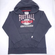Abercrombie  Fitch Vintage Football Hoodie Distressed Sweatshirt Mens Size XL