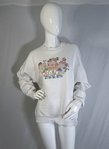 VTG Jerzees Womens 90s Floral Garden Granny Crewneck SweatShirt Sz XL Made USA - Picture 3 of 24