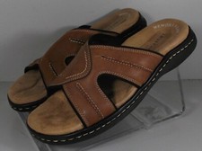 5921391X SP38 MEN'S SHOES SIZE 8 M TAN LEATHER SANDALS JOHNSTON MURPHY