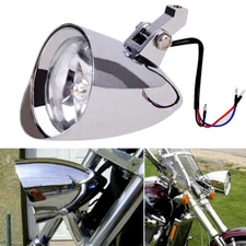 Motorcycle Chrome Visor Bullet Headlight Lamp For Harley Bobber Chopper Dyna USA