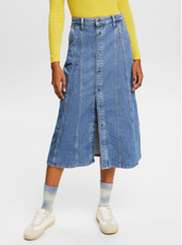 ESPRIT Denim Faded Blue Midi Jean Skirt w/Pockets 27