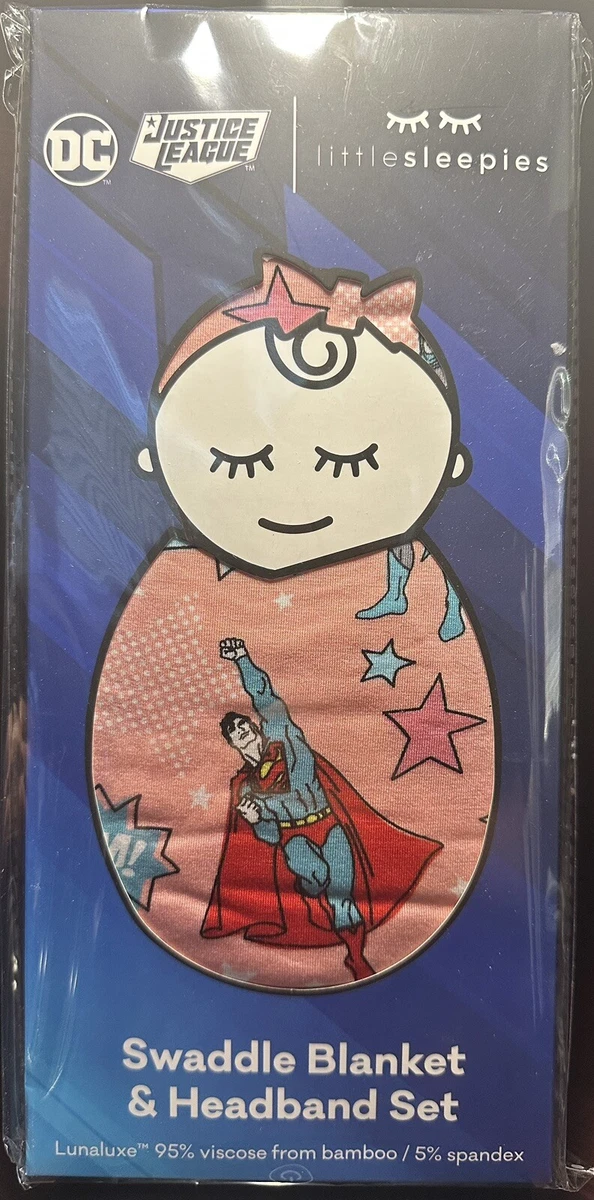 Little Sleepies DC Justice League Swaddle Headband Set Pink