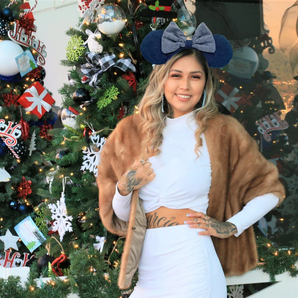 Orejas de Minnie con lazo gris Mickey Mouse Disney-Parques orejas azul champán Foto 4 de 4